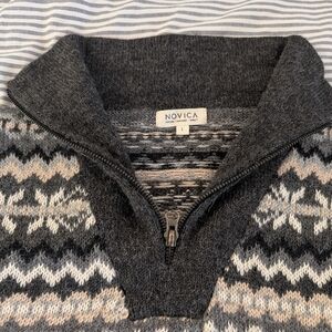 Sweater Mens L - by Novica - 100% Alpaca - Like NEW!